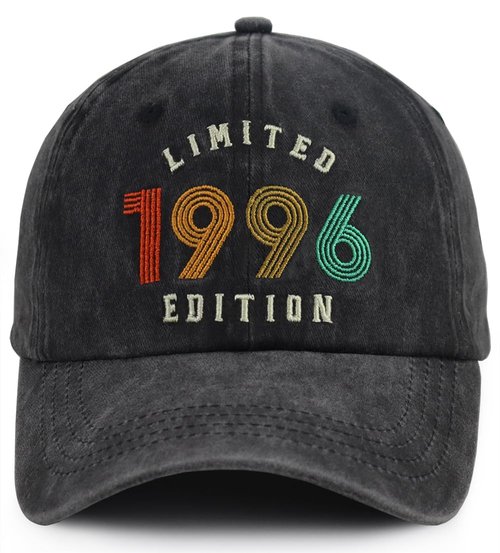 KKMKSHHG 30th Birthday Decorations for Women Men, Limited 1996 Edition Baseball Cap, 30th Birthday Gifts for Her Him Son 30 Year Old Man Woman, 30 Year Old Hat Black
