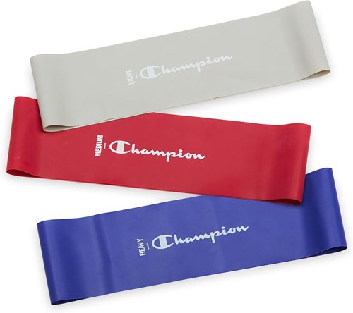 Champion Loop Resistance Bands - 3-Pack Odor-Free Rubber & Latex | Light, Medium, Heavy for Strength Training & Therapy