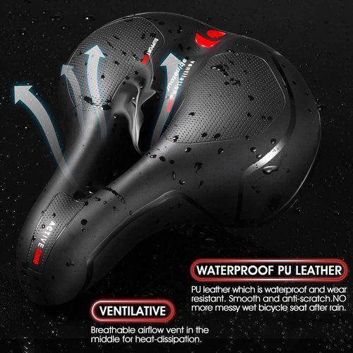 Comfortable Seat Cushion for Men Women with Dual Shock Absorbing Ball Memory Foam Waterproof Wide Bicycle Saddle Fit for Road Bikes