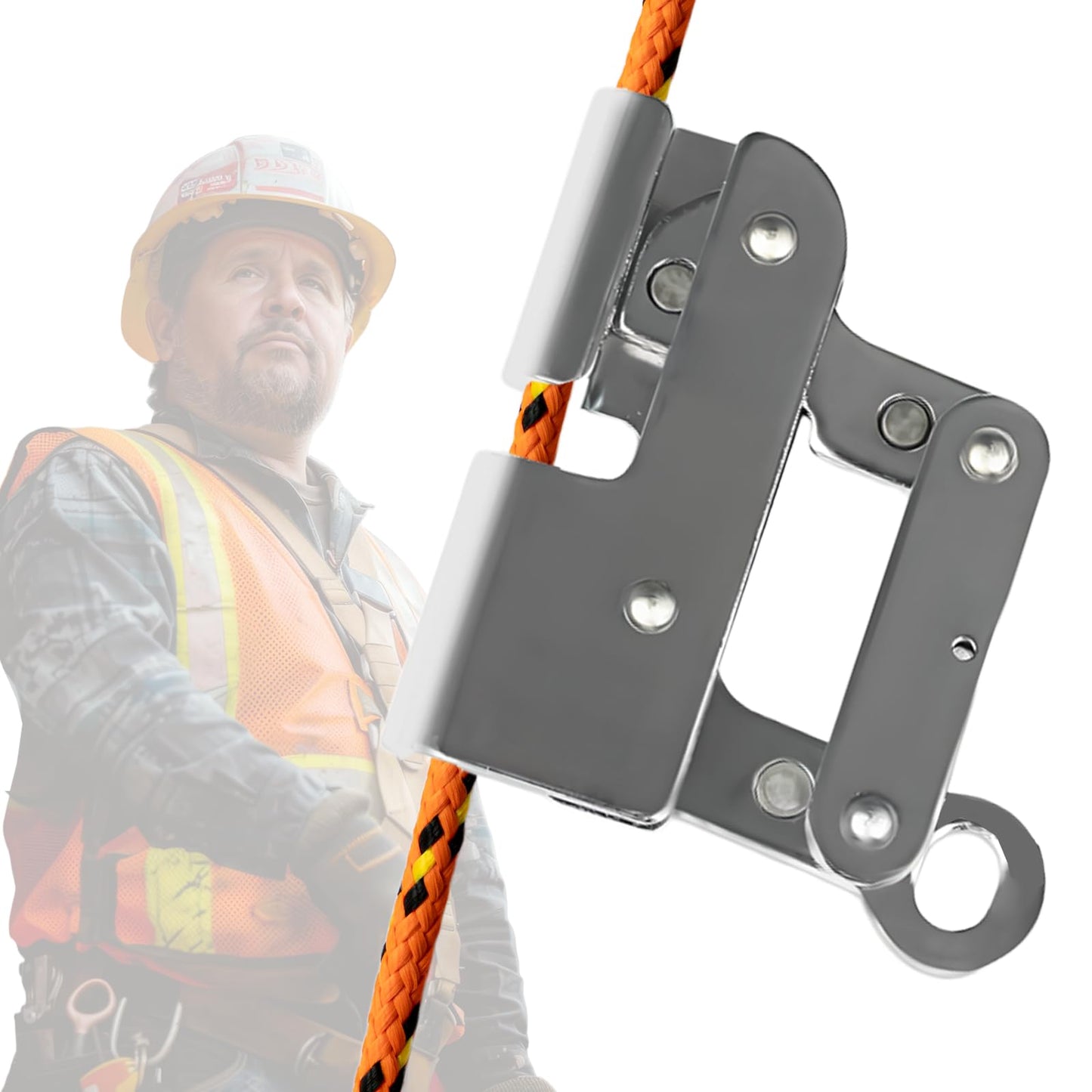 YERGOFE Climb Self Locking Rope Grab - Alloy Steel, Safety Protection 25 kN(Aprx 300LB), Used with 5/8’’ Lifeline Rope, for Construction, Climbing, Fall-Protection (Middle Lock)