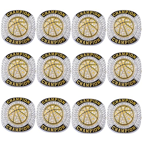 Basketball Championship Ring Trophy - Size 9, 12 pcs