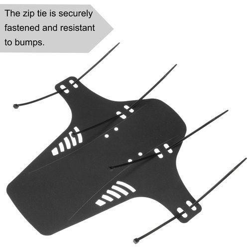 HARFINGTON 2pcs Mountain Bike Mud Guard Front/Rear Mud Guards with Cable Tie Lightweight Fits for MTB Road Bike, Black