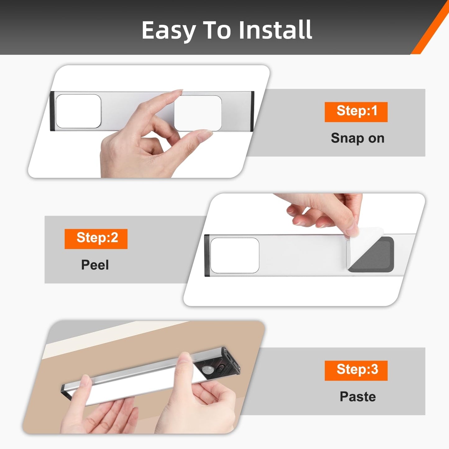 Under Cabinet Lighting, Motion Sensor Light Indoor, Rechargeable Closet Lights，Dimmable Under Cabinet Lights, Magnetic LED Lights for Bedroom, Under Counter Lights for Kitchen, Warm Light