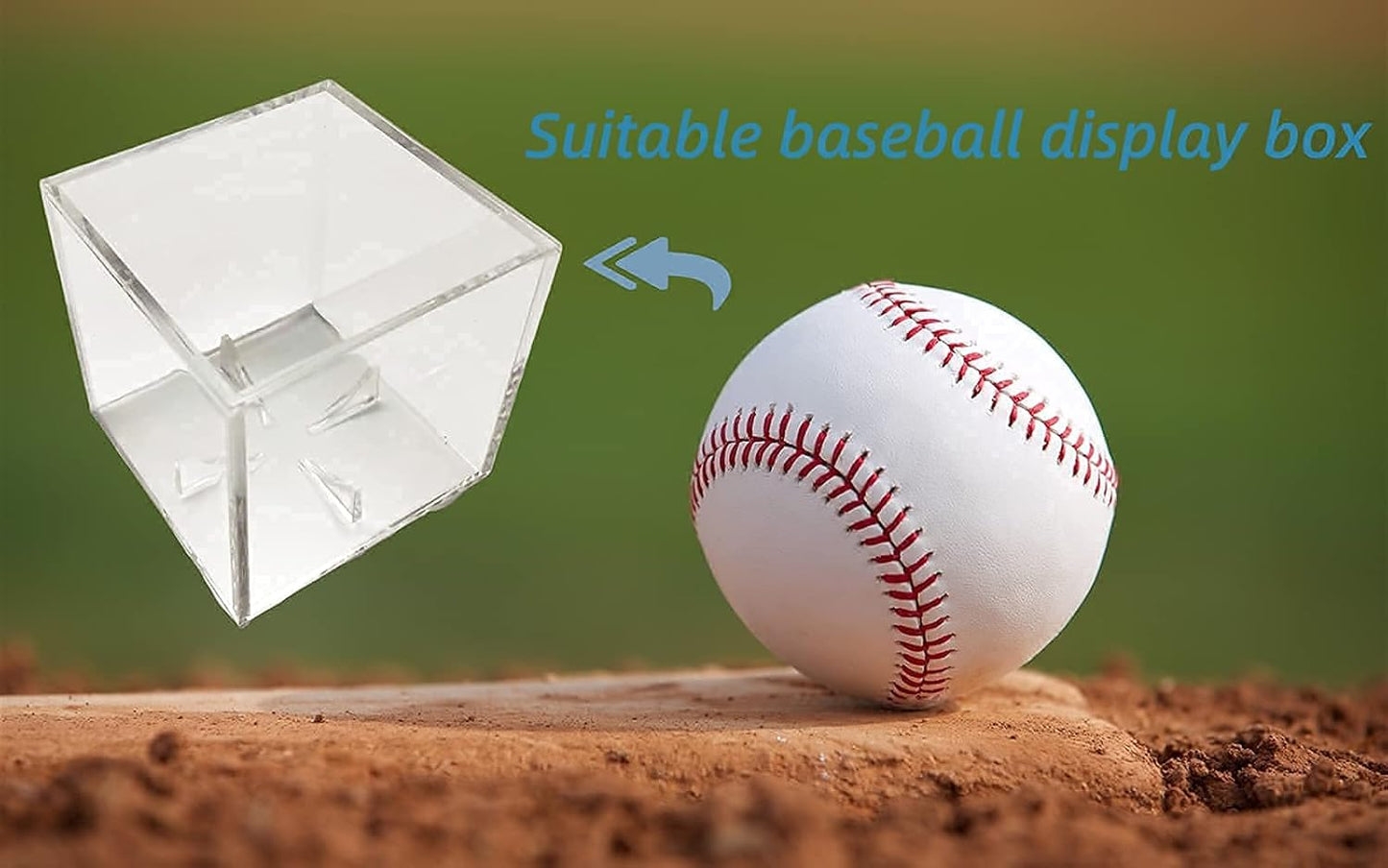 Skiennix Baseball Display Case - UV Protected Acrylic Cube for Memorabilia | 4 Pack, Clear Autograph Ball Protector