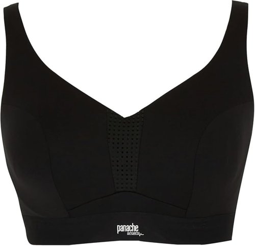 Panache Endurance Wired Sports Bra | Black 38F | High Impact, Supportive Sports Bra for Women, Exercise & Workout Bra