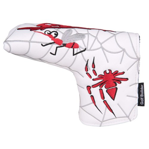 Golf Builder Spider Embroidery Golf Club Blade Putter Head Cover Spider Putter Cover (White)