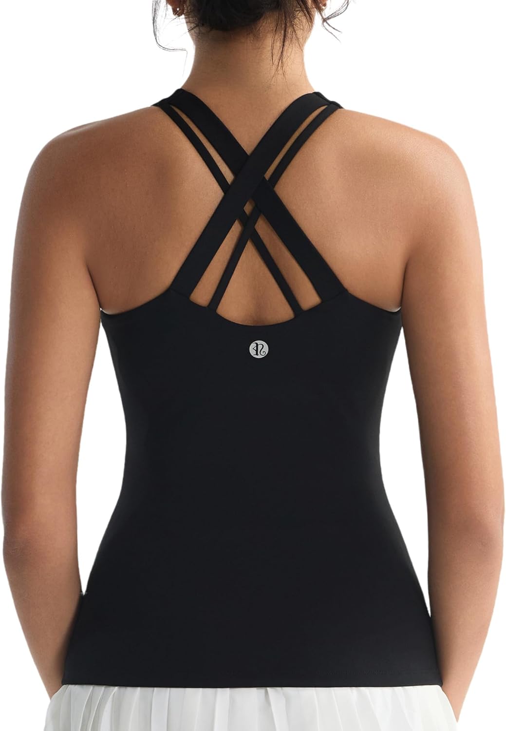 Running Girl Tank Top - Built-In Bra for Women | Crisscross Back Workout & Yoga Shirt