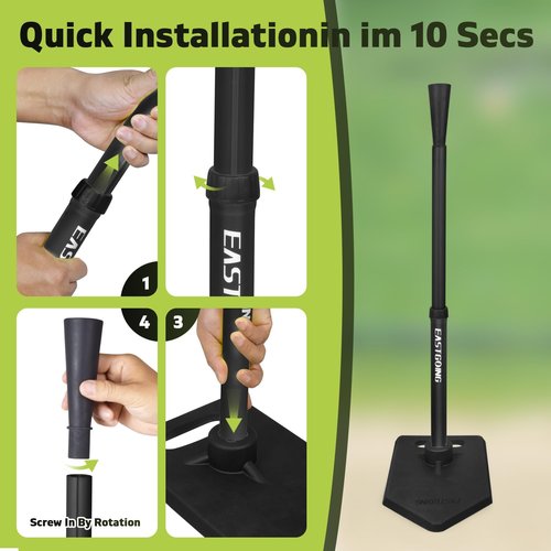 Eastgoing Baseball Tee - Adjustable 19"-32" Height Molded Rubber Batting Tee for Kids & Youth Practice