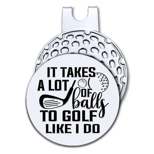 Hafhue It Takes A Lot of to Golf Like I Do Golf Ball Marker with Magnetic Hat Clip, Funny Golf Accessories and Golf Gifts for Men Dad Grandpa, Birthday for Golf Fan Golfer Golf Lovers
