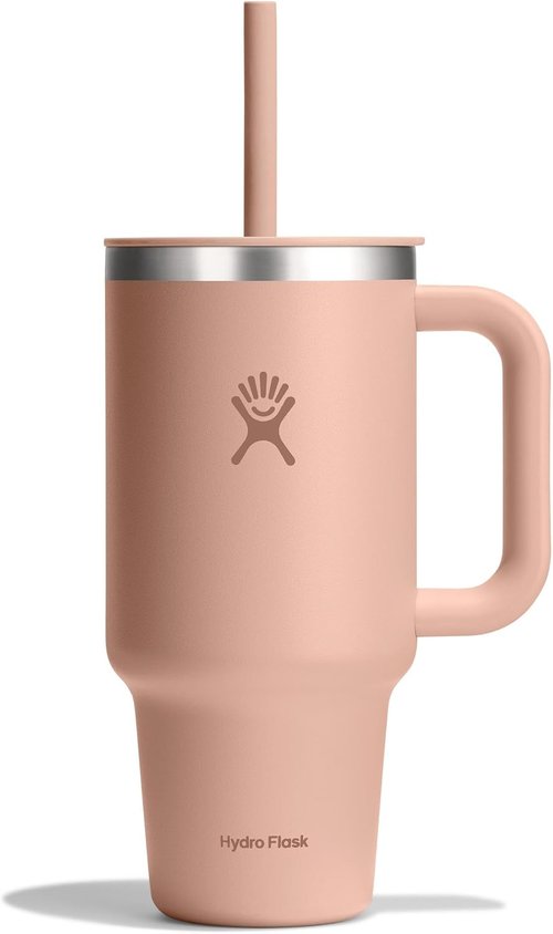Hydro Flask Travel Tumbler - Insulated Stainless Steel with Handle, Lid & Straw | 32 Oz Seacliff