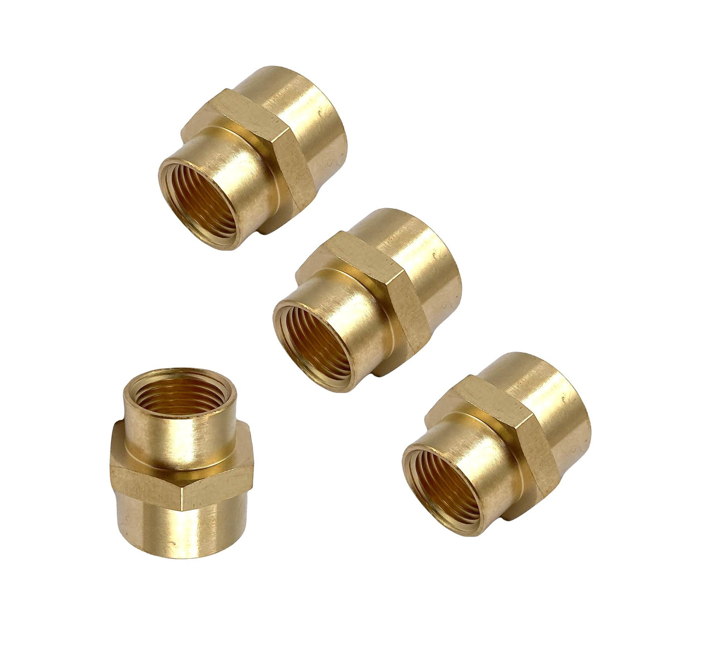 4Pcs 3/8" NPT x 1/2" NPT Female Brass Reducer Bushing,1/2" NPT Female to 3/8" NPT Female Pipe Fittings