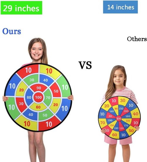 Kids Dart Board Game Set - Large Sticky Dart Board with 24 Balls | Fun Indoor & Outdoor Game for Ages 3-10