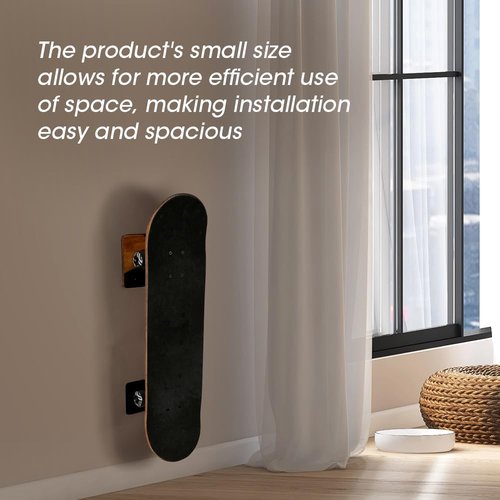 J JACKCUBE DESIGN Skateboard Wall Mount Storage Rack, Longboard Organizer Vertical Display Holder Deck Garage Storage and Floating Shelf with Sturdy Steel & Wood - MK1306A