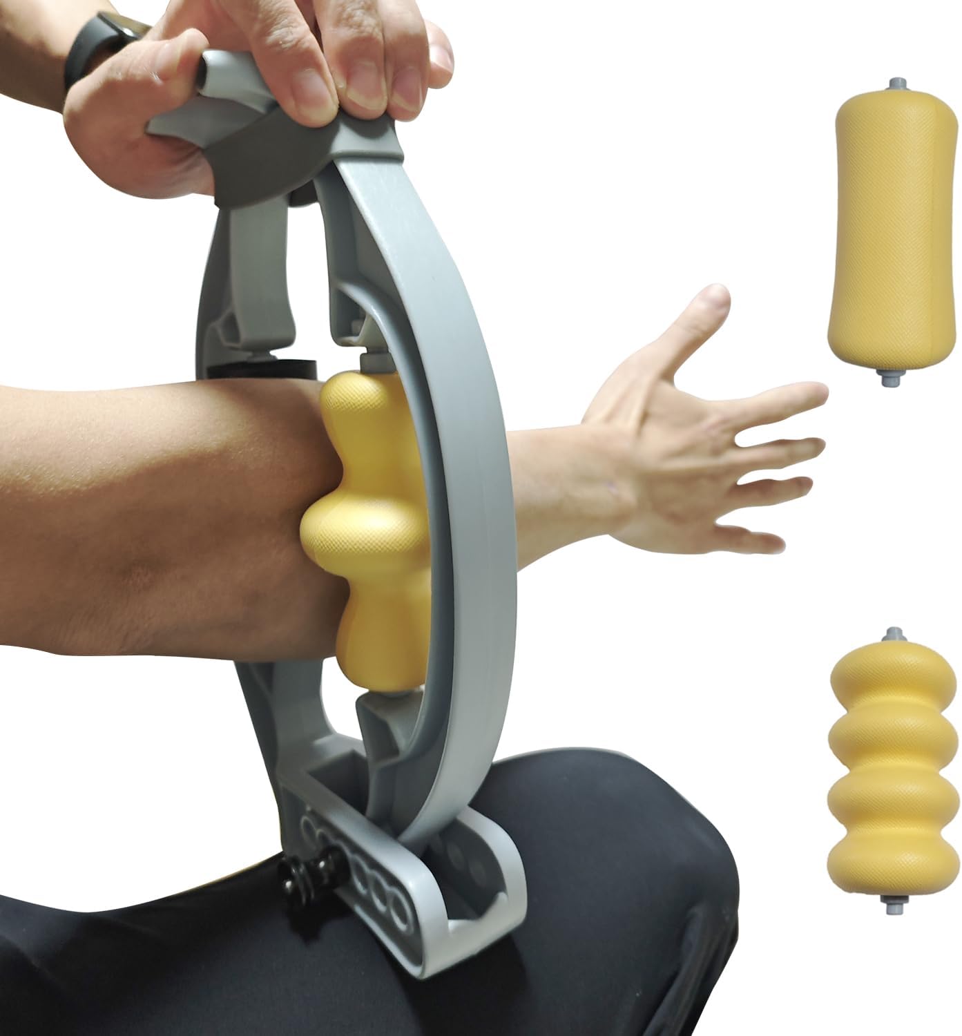 Regine Switzerland Tennis Elbow Relief - Forearm Roller with 3 Replaceable Massage Rollers