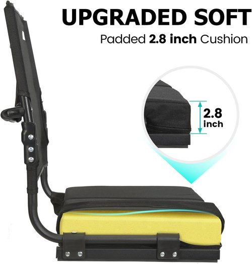 Behairity Portable Stadium Seat - Wide Padded Bleacher Chair with Back Support | Comfortable Folding Design for Sports Events