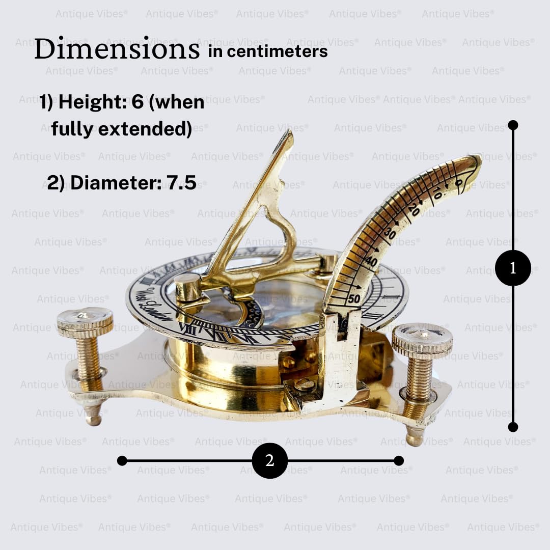 Brass Sundial Compass Maritime Pocket Sun Watch Compass Hiking/Travel/Camping Gifts