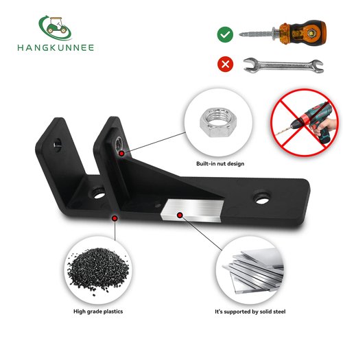 HANGKUNNEE Golf Cart Armrest with Cup Holder for EZGO Club Car Yamaha, No Drilling Required Golf Cart Armrest Kits for Rear Seat with 1inch and 0.78 inch Square Tube Frame