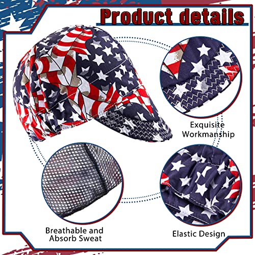 Hercicy 4 Pcs Welding Cap Flame Resistant Cotton Welding Hat for Men Women's Welders Caps Sweat Absorption Mesh Hat for Welder Electrician Gas Station, Matched with Most Welding Helmet