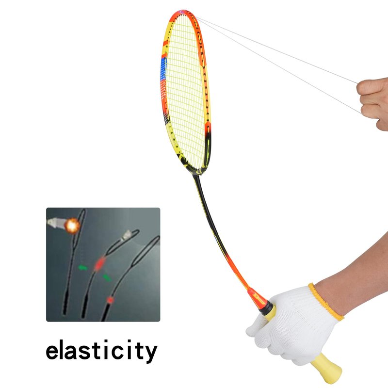 YPyroblaze Graphite Badminton Racket Set - 4 Pre-Strung 6U Super Lightweight Racquets with Overgrips, 2 Durable Bags & Tapes | Graphite Frame & Shaft for Professional Outdoor & Gym Play (Butter)