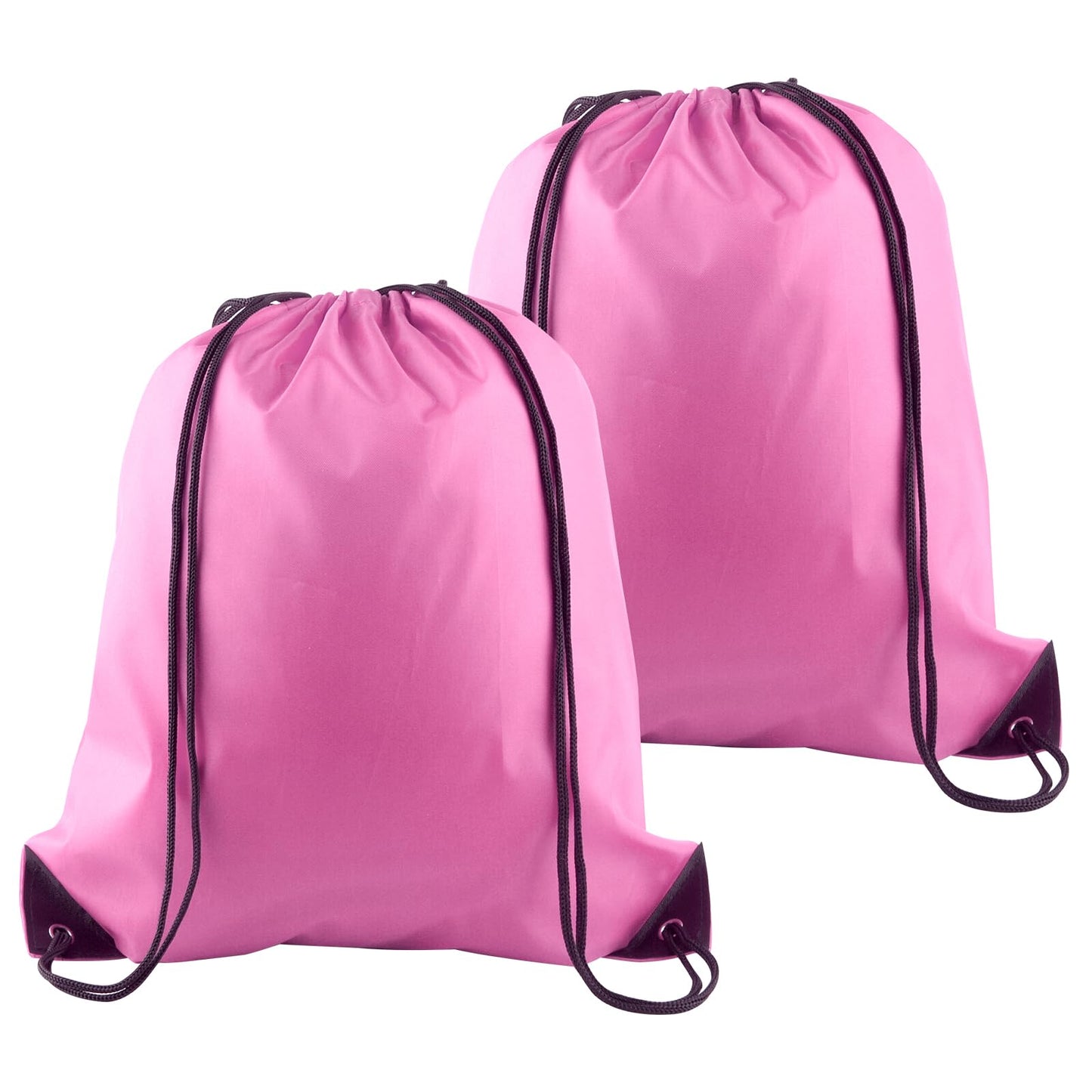 PLULON 2Pcs Drawstring Bags Bulk, Pink Drawstring Backpack String Backpack Cinch Sack Sport Gym Backpack Bags for Yoga Traveling Outdoor Sports