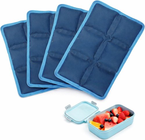 Blobuste Ice Packs - Reusable Thin Cold Packs | 4PCS Flexible Soft Gel Freezer Packs for Lunch Bags