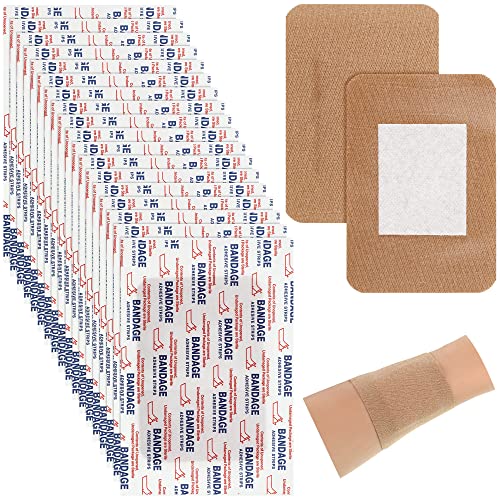 Marsui 200 Pcs Large 3x4 Inch Flexible Adhesive Bandages - Wound Care Supplies