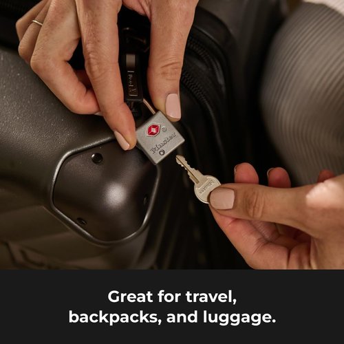 Master Lock TSA Approved Brass Locks - Keyed Padlock for Luggage & Backpacks | 4 Pack, 4683Q