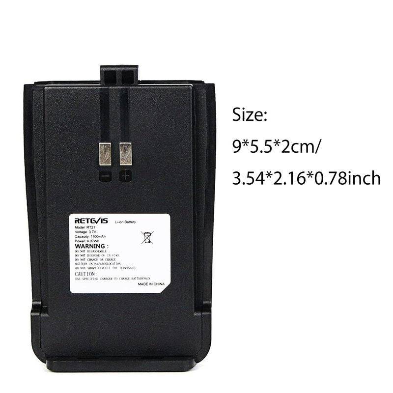 Retevis RT21 RT21V Original Walkie Talkies Battery,1100mAh Replacement Original Li-ion Battery,Compatible RT21 RT21V Two Way Radios(1 Pack)