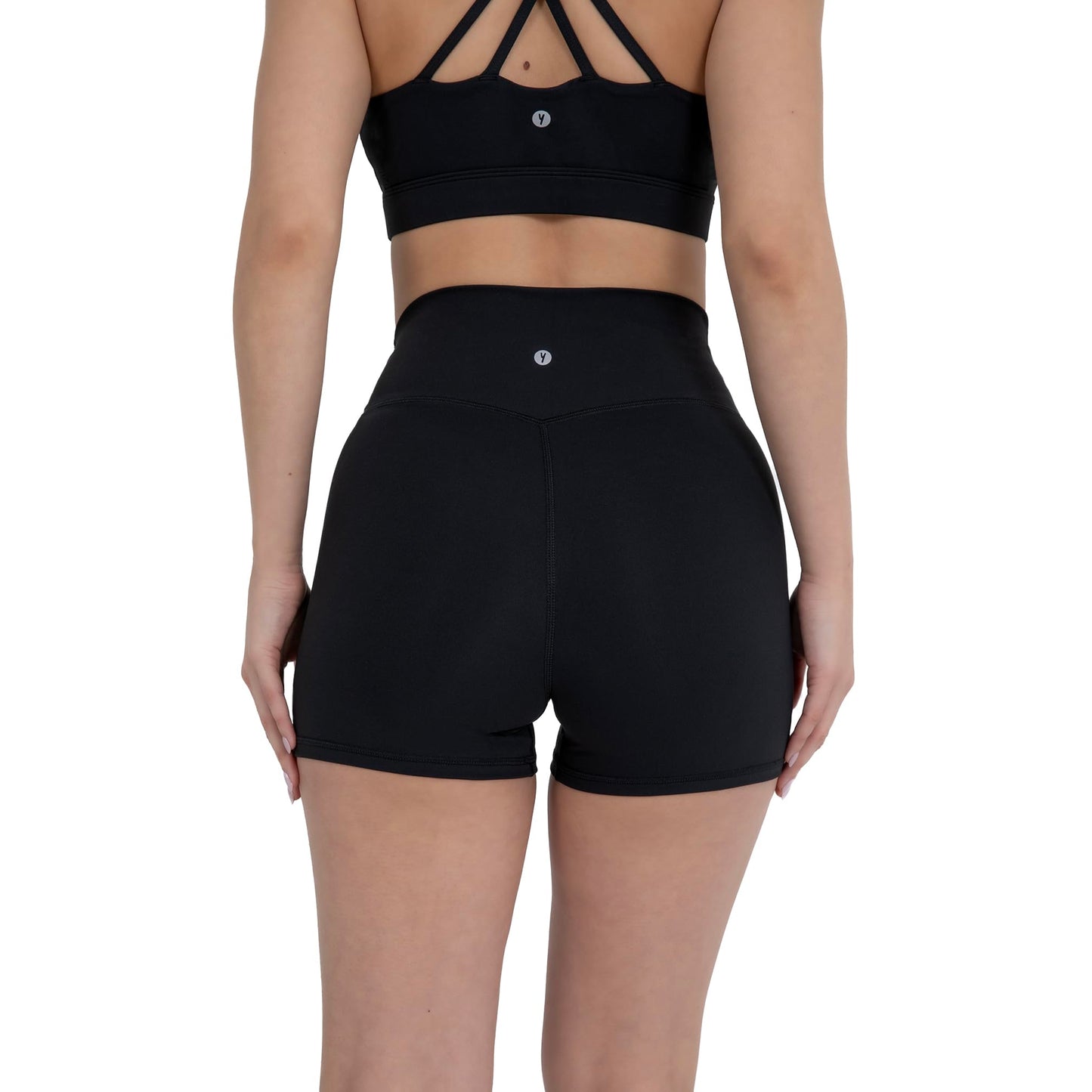YITTY Active Women's UltraLuxe High Waist Biker Shorts – 3''/6'' Squat Proof, Tummy Control, Compression, Iconic Black, XL, 3"
