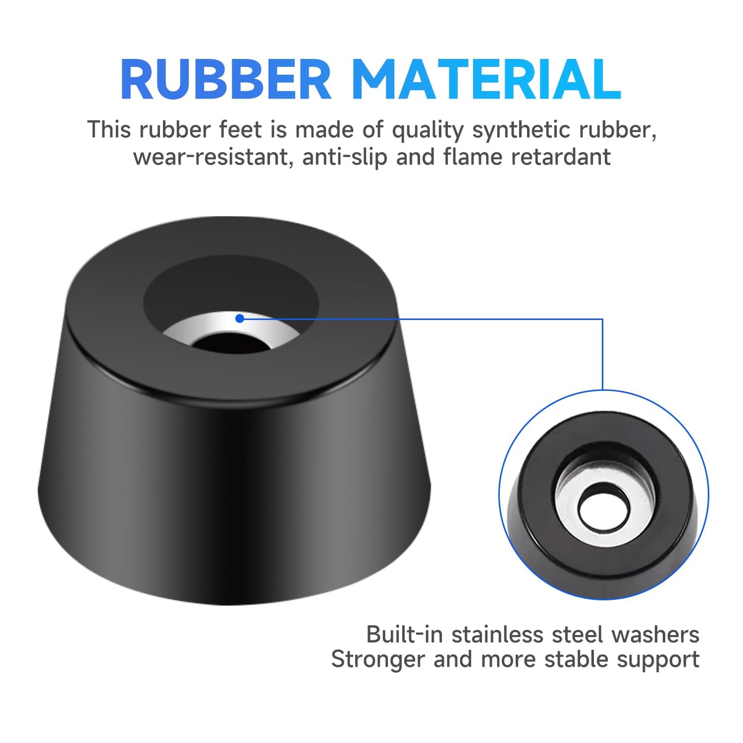 Tmyjfjingxi 128PCS Cutting Board Rubber Feet Non Slip with 304 Stainless Screws Small and Large Size Rubber Bumpers for Cutting Board, Furniture, Electronics