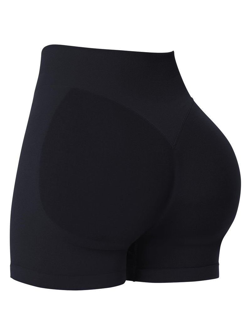 Sunzel High Waisted Biker Shorts for Women Tummy Control Scrunch Butt Lifting Seamless 4" Booty Athletic Shorts for Workout Yoga Running Gym,Black,Small