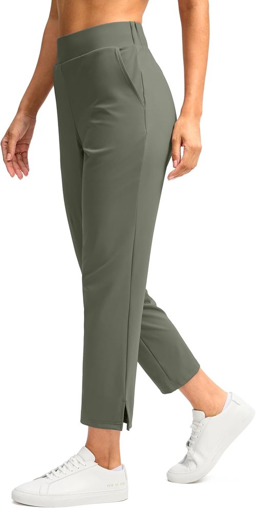 G Gradual Women's Petite Ankle Golf Pants - Stretchy Travel Pants with 3 Pockets & Inner Drawstring