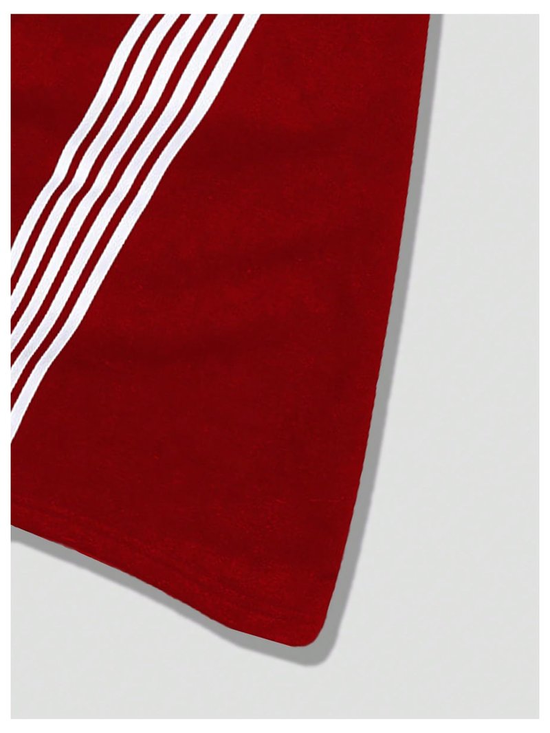SHENHE Men's Y2k Graphic Baggy Sweatpants Wide Leg Striped Open Bottom Drawstring Sweatpants Red Small