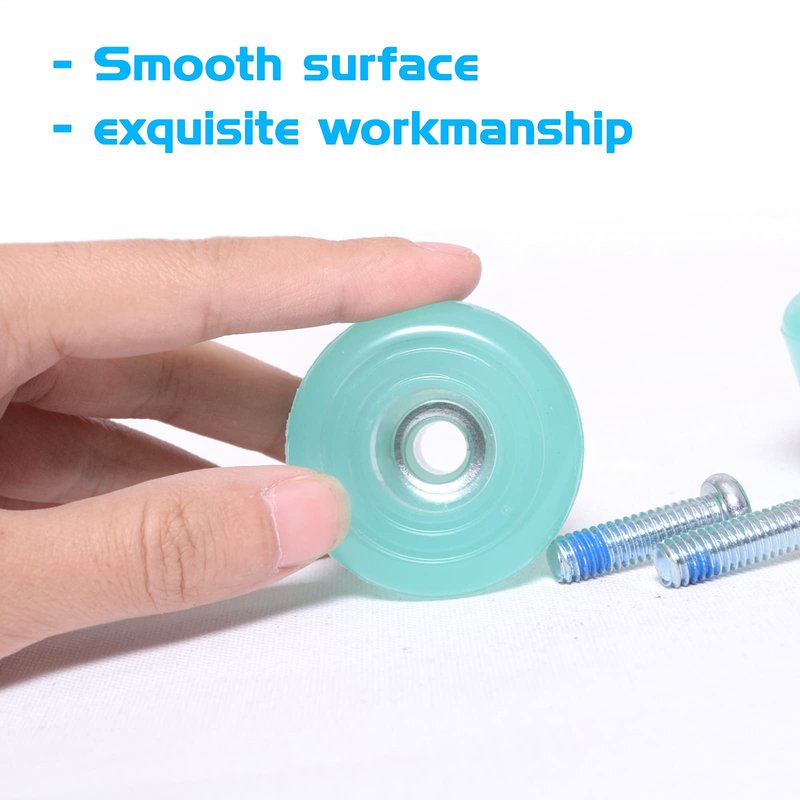 VNAKER PU Rubber Roller Skate Toe Stoppers 1 Pair with Screws Jelly Blue