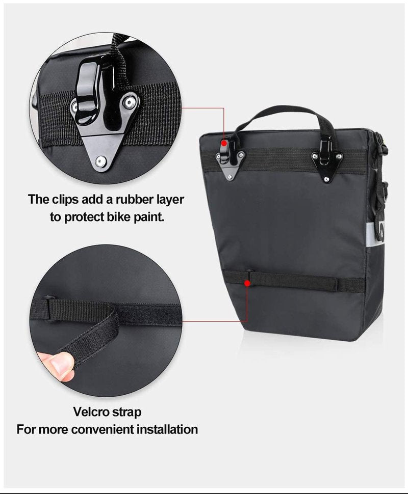 Rhinowalk Bike Bag Bike Pannier Bag Set, for Bicycle Cargo Rack Saddle Bag Shoulder Bag Laptop Pannier Rack Bicycle Bag Professional Cycling Accessories 3 in 1-Green