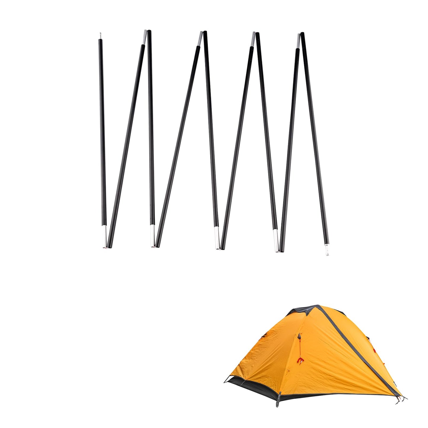 Tentilt Unassembled Tent Poles Replacement 14' 7" 8.5mm, Female and Male End Tent Compatible, Aluminum Tent Pole Repair Kit, Dia. 0.33" 1 Pack