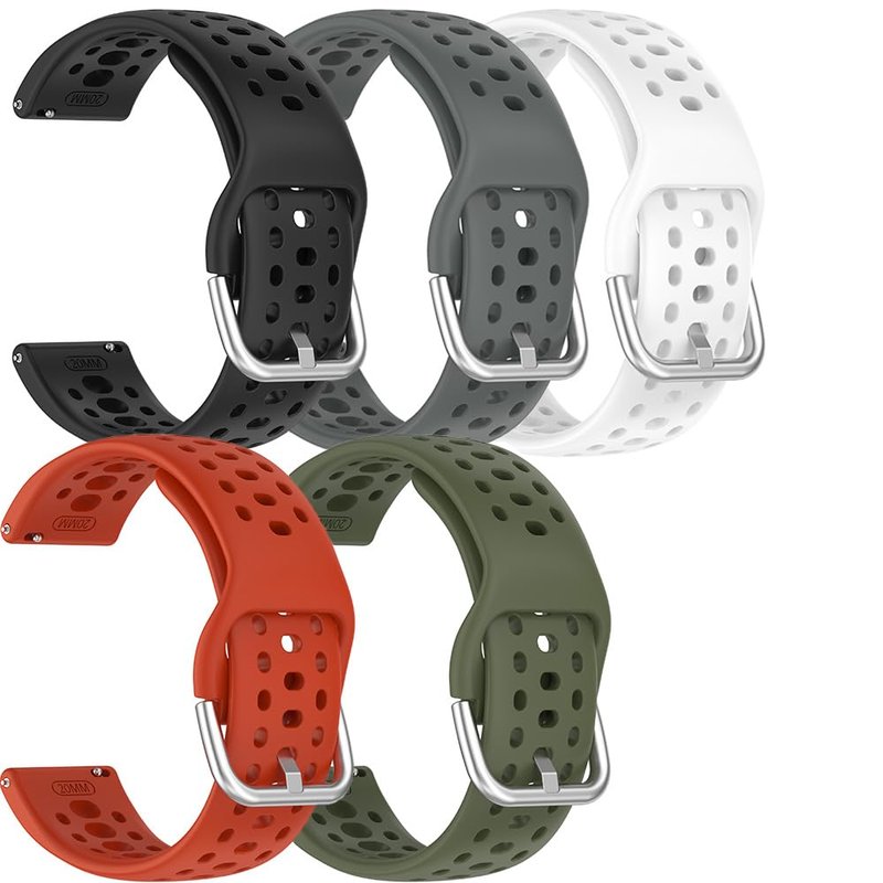 StarMei-HJXD 5-Pack Replacement Bands for Amazfit Active 2 & Active 2 Square Smart Watch, Compatible Watch Band & Strap, Soft Breathable Sport 20mm Strap Set