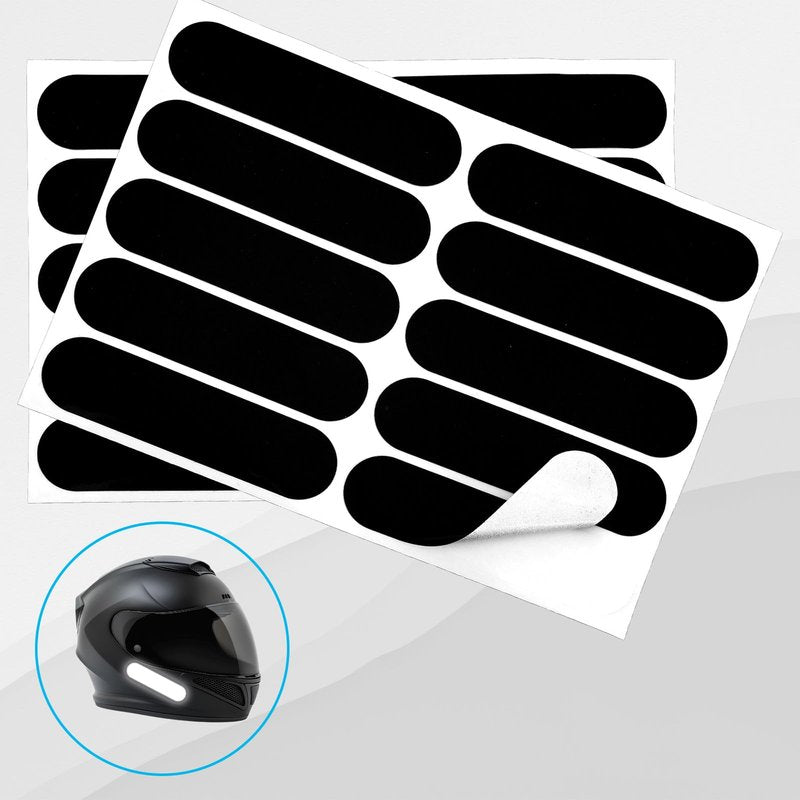 HJZHII 10PCS Black Reflective Tape, Motorcycle Helmet Decals Reflective Stickers for Helmet Motorcycle Helmets Stickers Night Visibility Safety Decal for Motorcycles Scooters Bike Helmets Stroller
