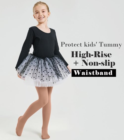 CozyWow Ultra Soft Ballet Tights - Comfortable Dance Tights for Girls | Sizes 4T to 12T
