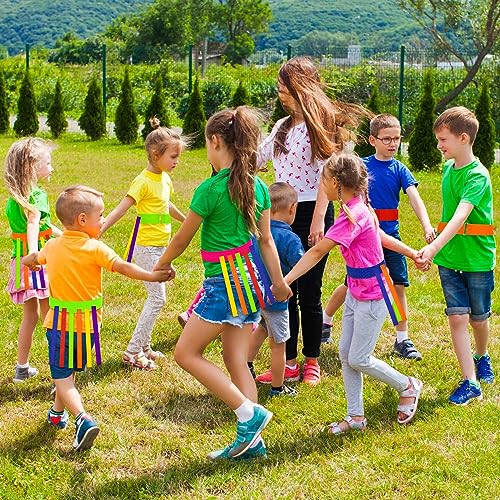 20 Pcs Catch Tail Game Belts for Kids & Adults, Colorful Outdoor Party Fun