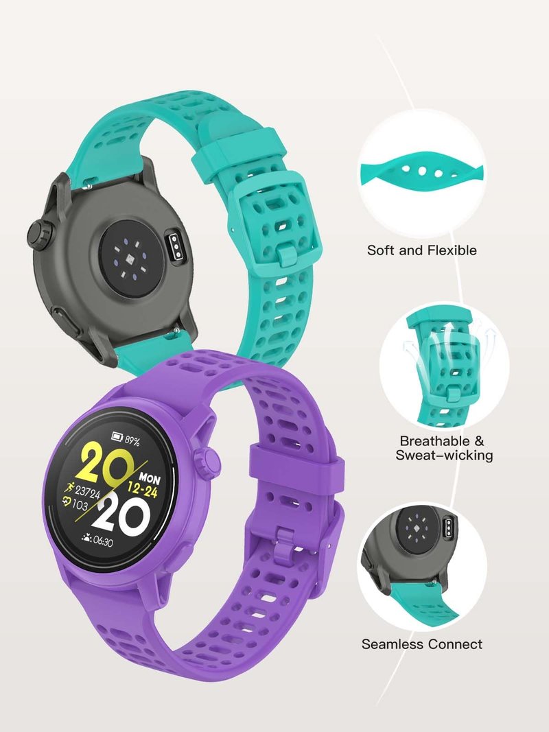 YANMONGI Silicone Bands Compatible with COROS PACE 4/PACE Pro/PACE 3/APEX 2 Pro/APEX PRO/APEX 46MM，Soft Silicone Breathable Strap Sport Band for Men Women-Purple