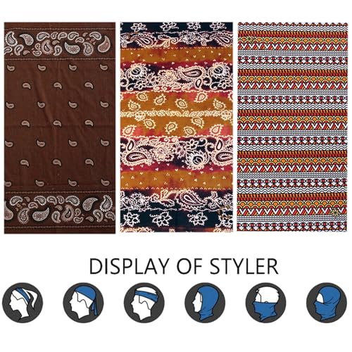 MOBEST Brown Paisley Neck Gaiter Mask Face Cover Bandana Headwear Balaclava for Men Women
