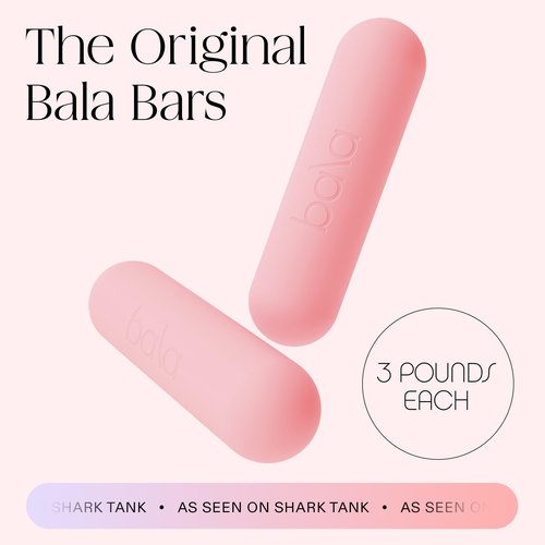 Bala Bars Dumbbell Set for Women & Men, 3lb Dumbbells (Blush) - Set of 2 Bars Designed for Walking, Strength Training, HIIT, Boxing & Aerobics - Dumbbell Weights for Working Out at Home