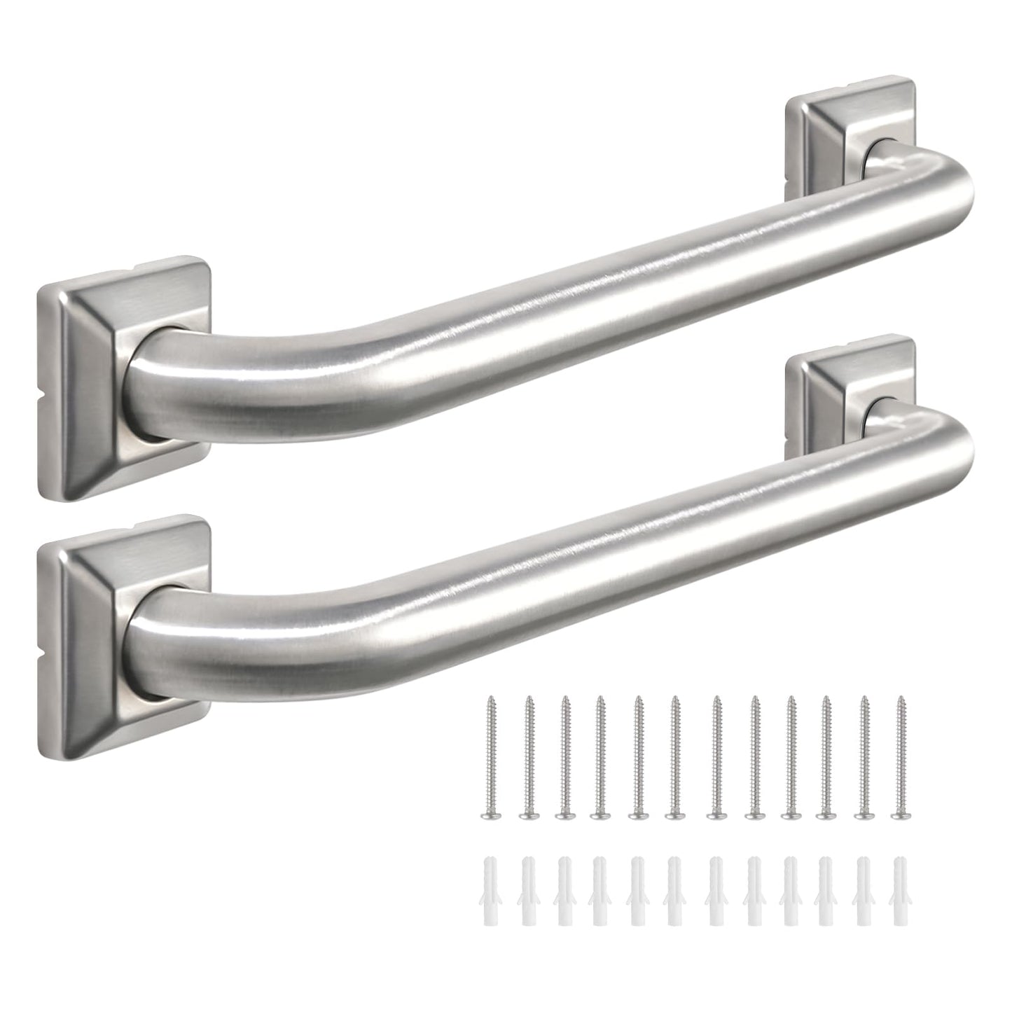 Bathroom Grab Bars Stainless Steel Handrail ADA Compliant 500lbs bathtubs and Showers Toilet Handle Safety for Handicap, Elderly, Disabled, Injury (18inches 2 Pack)