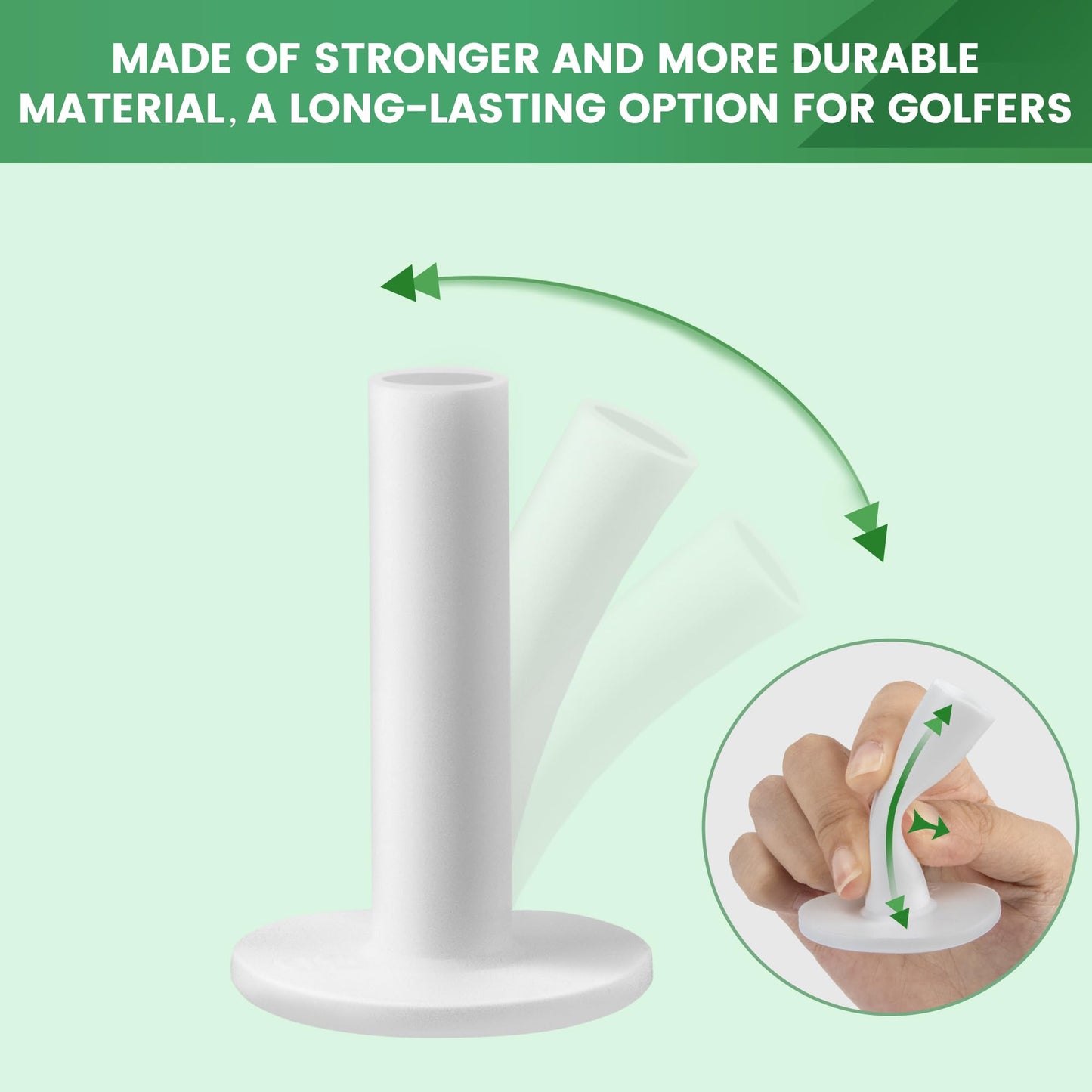 Seticek Rubber Golf Tees for Mats | Golf Tees for Driving Range & Indoor Simulators | Excellent Durability and Stability Rubber Tees | 6 Mixed Sizes Rubber Tees & 2 Sizes Tees (32 Pcs)