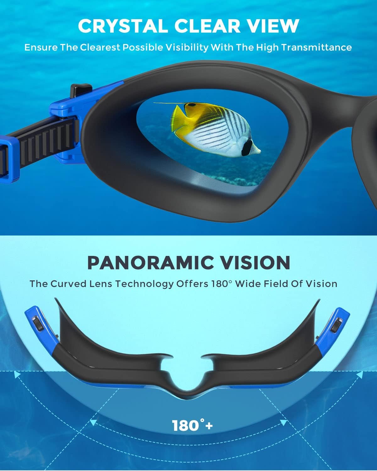 OMID Kids Swim Goggles - P2mini Polarized Design for Ages 6-14 | Comfortable Fit & Clear Vision