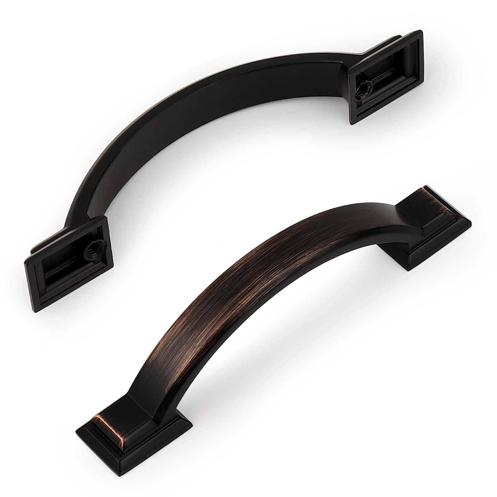 Probrico 10 Pack Oil Rubbed Bronze Cabinet Pulls 3 Inch Hole Center(76mm),Arch Kitchen Cabinet Handles Hardware for Dresser Drawer