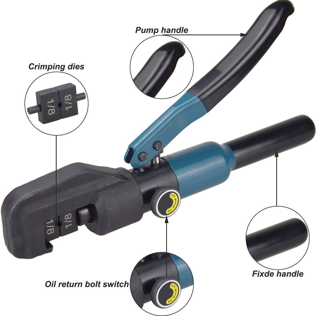 Lulultn Custom Hydraulic Crimper Tool for 1/8 Stainless Steel Cable Railing Kit Hardware System Fittings, with Cable Cutter