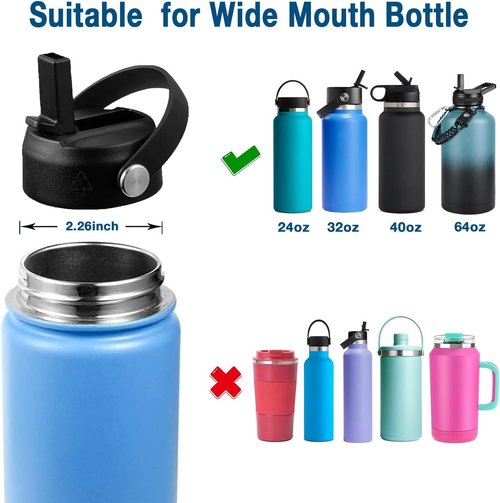 Hydro Flask Straw Lid - Leak-Proof Flip Cap for Wide Mouth Bottles (16-64oz) | Perfect Sports Accessory