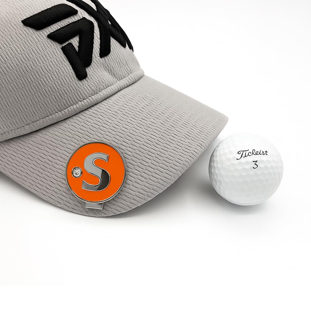 EGG PRO Initial Golf Ball Marker, 3 cm Diameter, Crystal Accent, Initial J